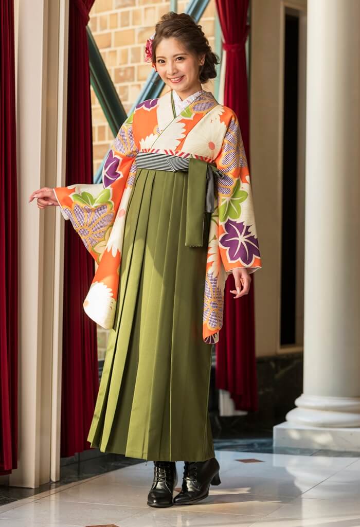 黄 オレンジ Ange 卒業式 袴 宅配ネットレンタル